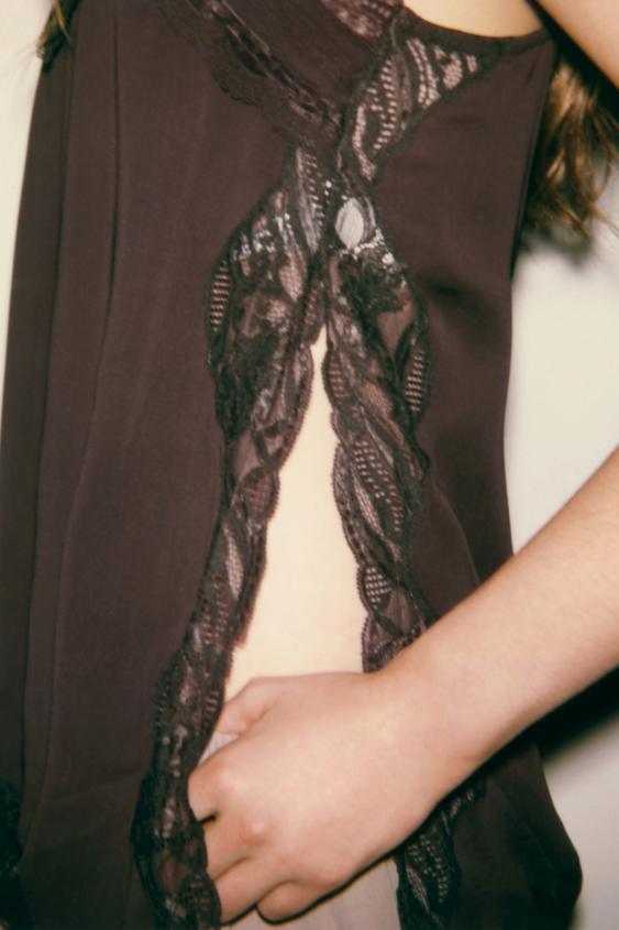 Top de Alça Fina com Renda – Lune