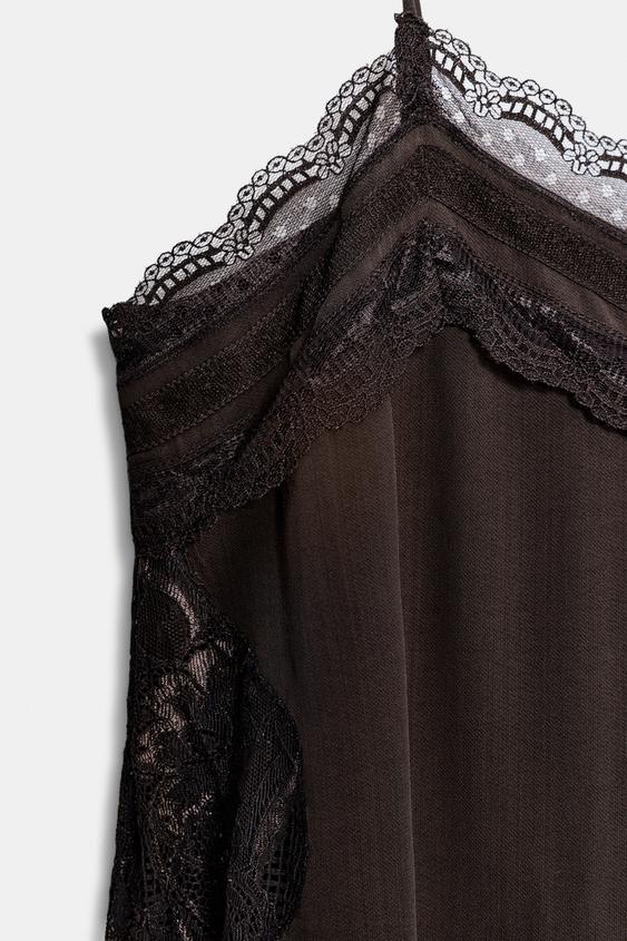 Top de Alça Fina com Renda – Lune