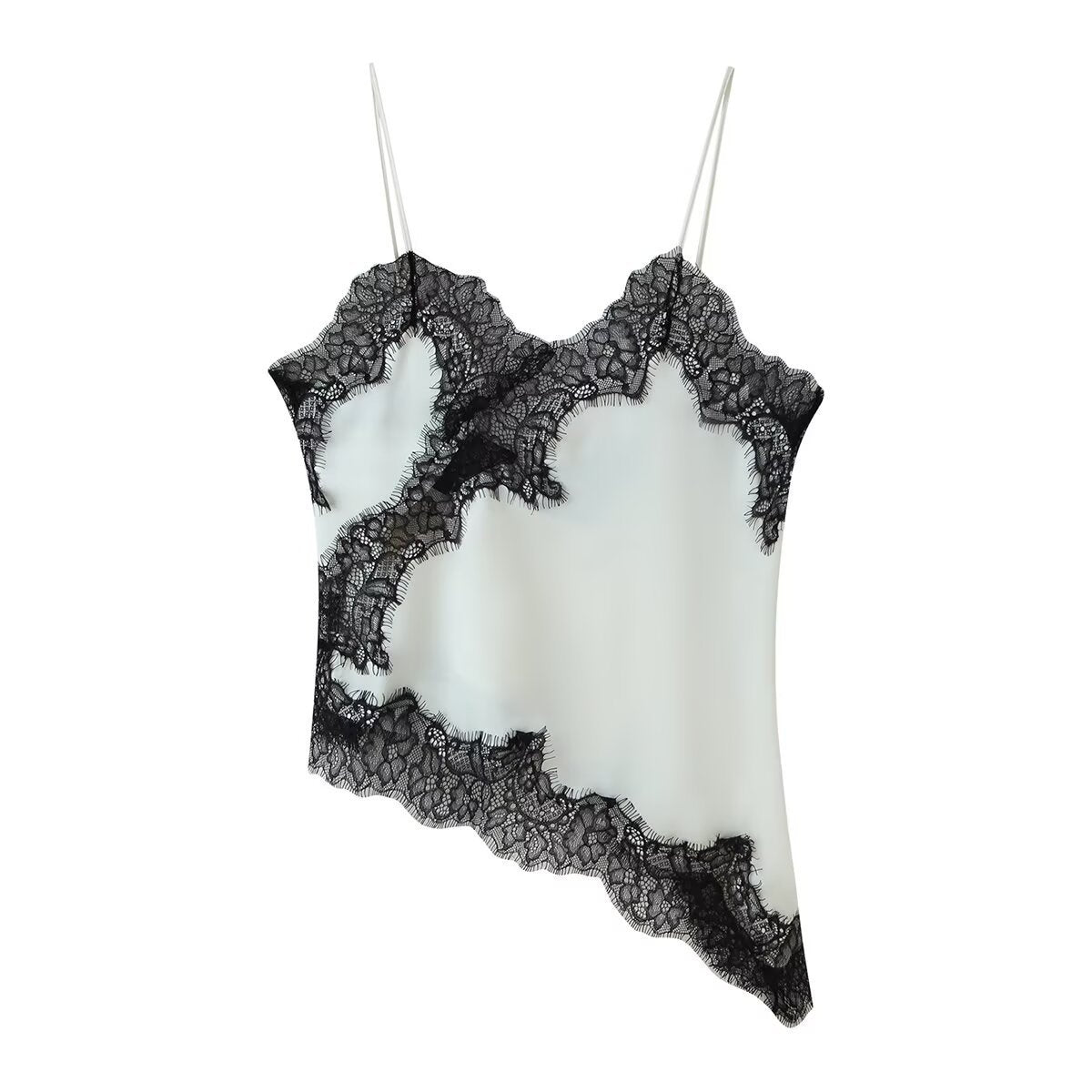 Top de Alça com Renda Acetinada – Éclat