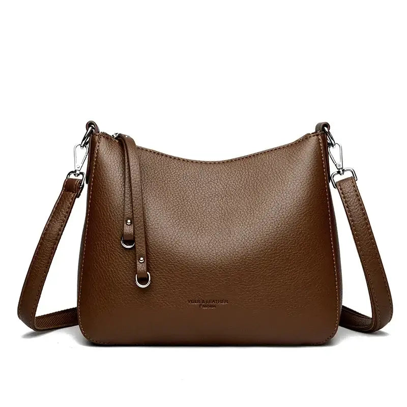 Bolsa de Couro Feminina Transversal