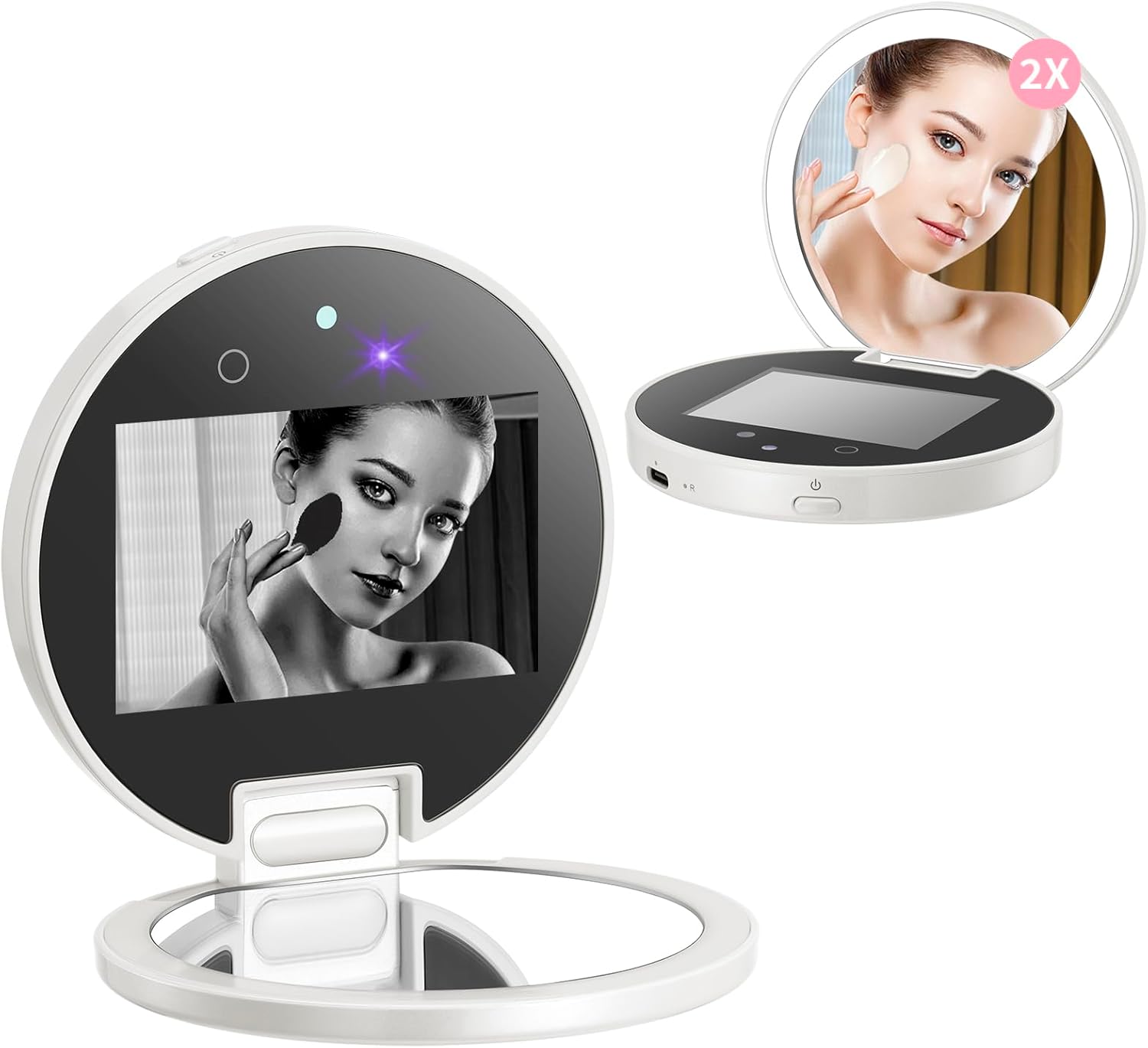 Espelho de Maquiagem Digital com Ampliação