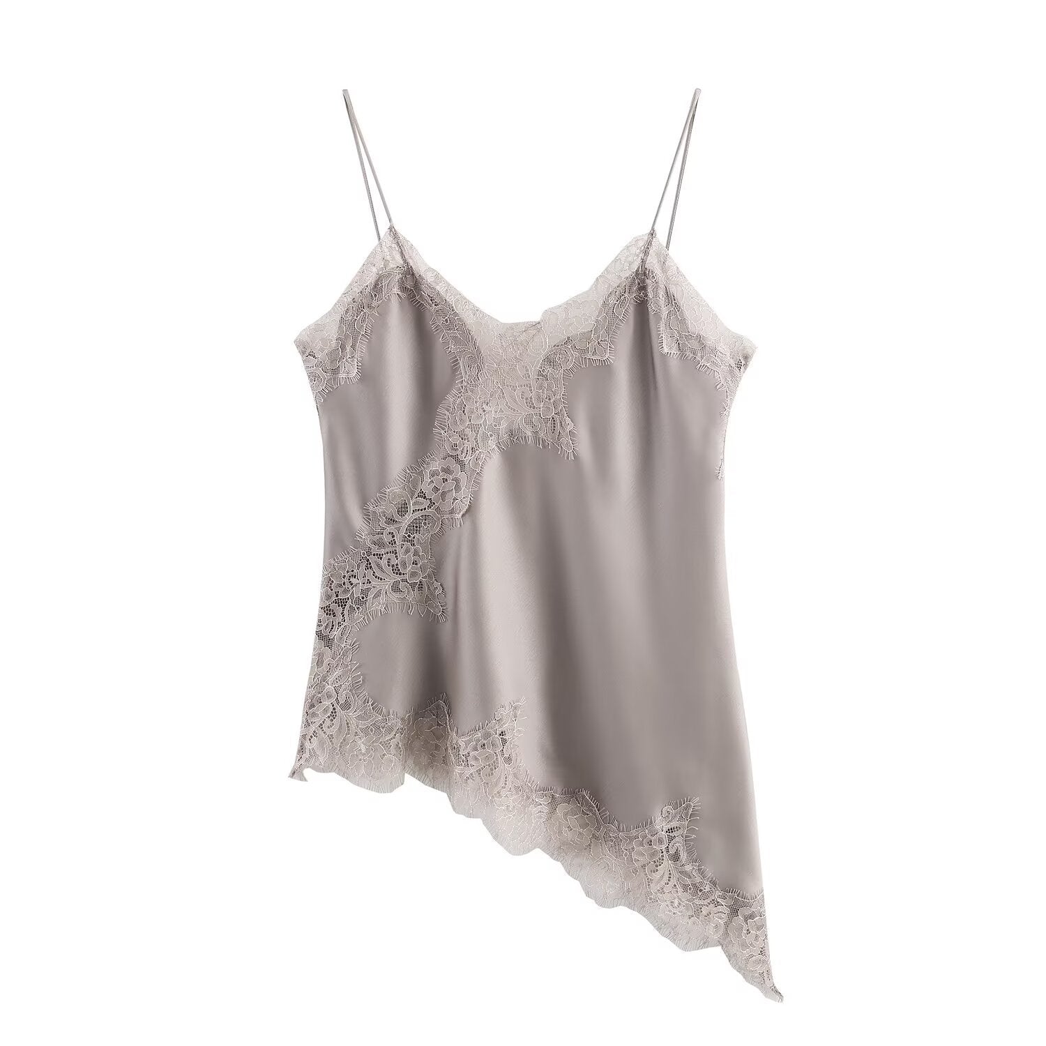 Top de Alça com Renda Acetinada – Éclat